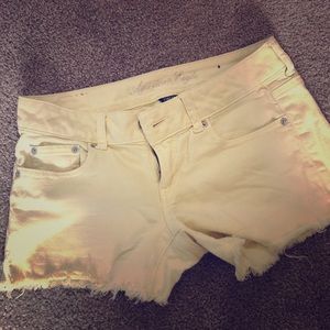 Yellow jean shorts